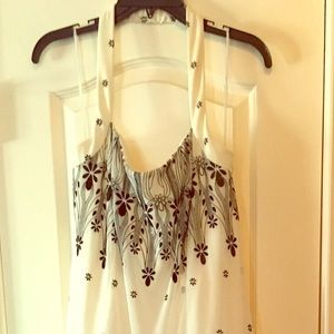 Beautiful Bone & Black Halter Dress